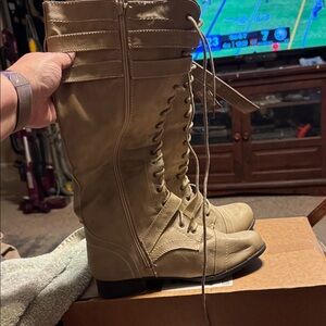 Rue21 Tan Lace-Up Boots for Women